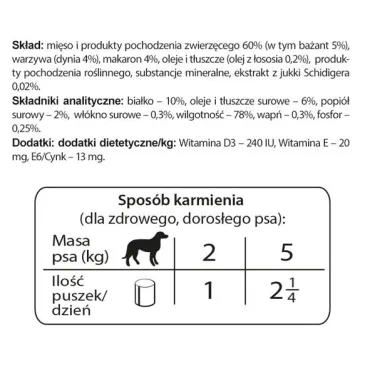 Dolina Noteci Premium Dla Psów Małych Ras Z Bażantem, Dynią I Makaronem 100g