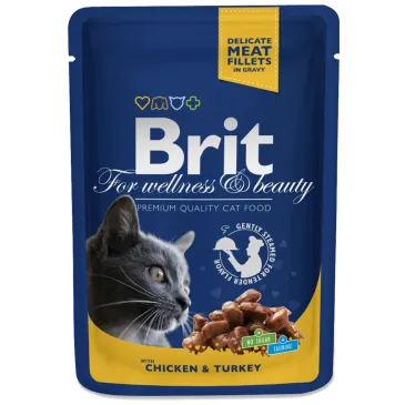 Brit Premium Cat Dla Dorosłych Kotów Z Kurczakiem I Indykiem 100g