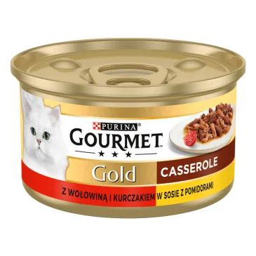 Purina Gourmet Gold z wołowiną i kurczakiem w sosie z pomidorami 85g