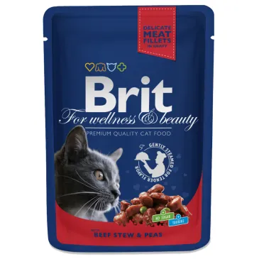 Brit Premium Cat Dla Kotów Dorosłych Z Wołowiną I Groszkiem 100g