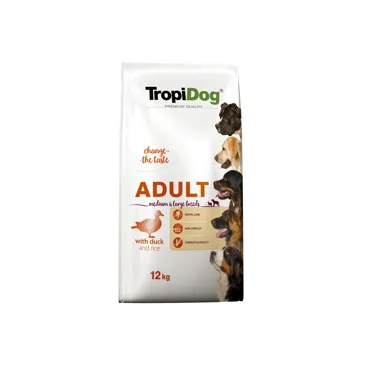 Tropidog Premium Adult Medium & Large Breed Kaczka Z Ryżem 12kg