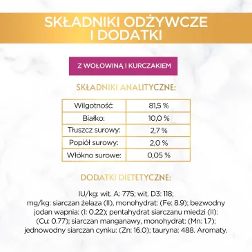 Purina Gourmet Gold z wołowiną i kurczakiem w sosie 85g