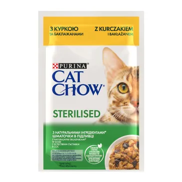 Purina Cat Chow Sterilised Karma Z Kurczakiem I Bakłażanem W Sosie 85g