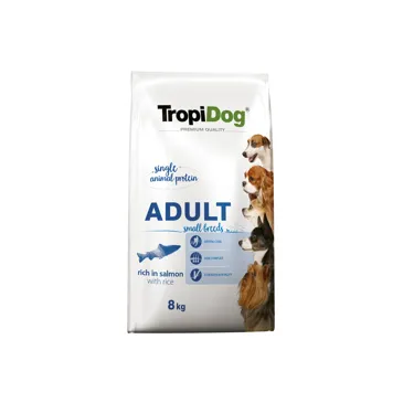Tropidog Premium Adult Small Breeds Łosoś Z Ryż 8kg