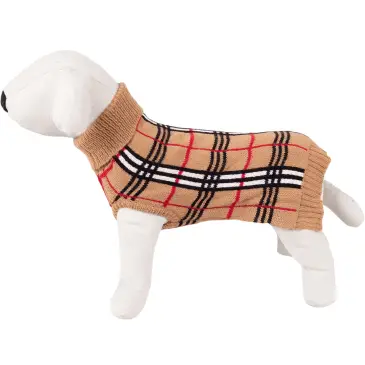 Sweterek dla psa Happet 360L beż krata L-35cm