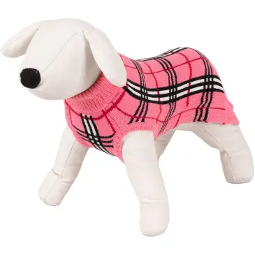 Sweterek dla psa Happet 470S róż krata S-25cm