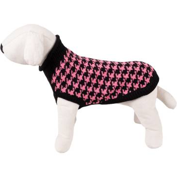 Sweterek dla psa Happet 390S czarno-różowy S-25cm