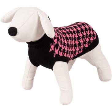 Sweterek dla psa Happet 390S czarno-różowy S-25cm