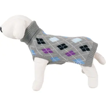 Sweterek dla psa Happet 400L szary golf L-35cm