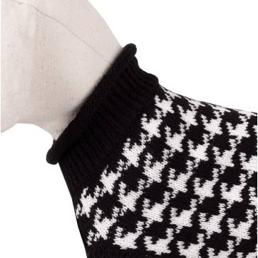 Sweterek dla psa Happet 380M czarno-biały M-30cm