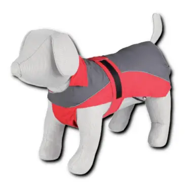 Ubranko dla psa Płaszczyk przeciwdeszczowy 'Lorient', L, 60 cm, czerwono/szary
