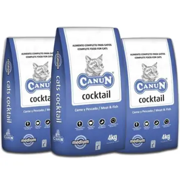 Karma dla kota Canun Cats Cocktail 12kg bogata w drób(25%) i olej rybny 3 x 4kg
