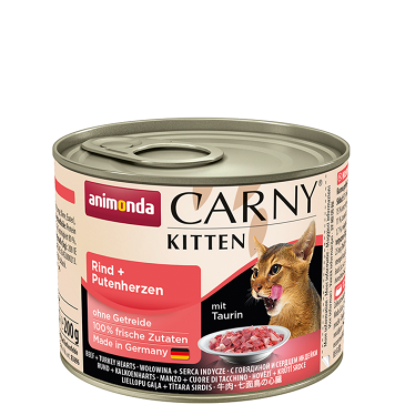 ANIMONDA Carny Kitten puszka z wołowiną i sercami indyczymi 200g