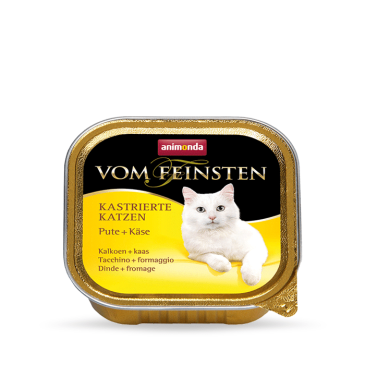 ANIMONDA Vom Feinsten for Castrated Cats szalka z indykiem i serem żółtym 100 g - WYCOFANE