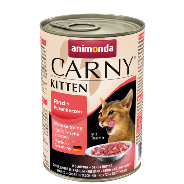 ANIMONDA Carny Kitten puszka z wołowiną i sercami indyczymi 400g