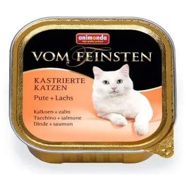 ANIMONDA Vom Feinsten for Castrated Cats szalka z indykiem i łososiem 100 g - WYCOFANE