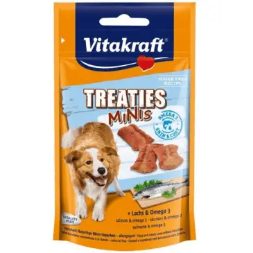 VITAKRAFT TREATIES MINIS przysmak z łososiem i omega3 dla psa 48g
