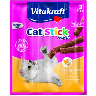 VITAKRAFT CAT STICK MINI drób i wątróbka przysmak dla kota 3szt