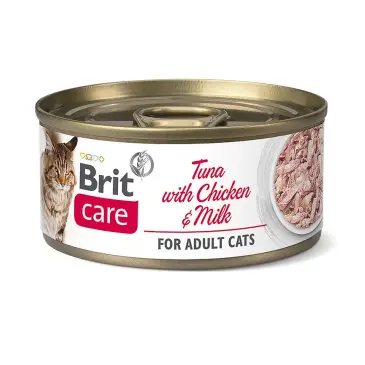 BRIT CARE CAT TUNA & CHICKEN & MILK puszka dla kotów z tuńczykiem, kurczakiem i mlekiem 70g