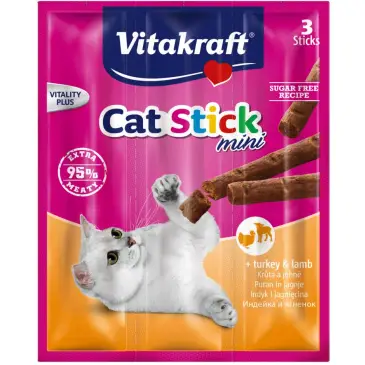 VITAKRAFT CAT STICK MINI indyk i jagnięcina przysmak dla kota 3+1 gratis