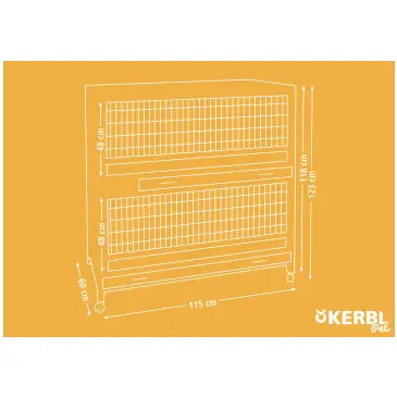 KERBL Klatka dla gryzoni Indoor Deluxe 115x60x118cm, drewniana [81703]