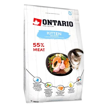 ONTARIO Kitten Salmon 2kg / Pokarm dla kociąt Łosoś (213-10075)