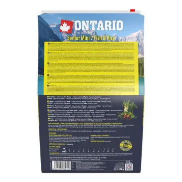 Ontario Senior Mini 7 Fish & Rice 2,25kg / Dla starszych psów małych ras z 7 rybami i ryżem 2,25kg (214-11175)
