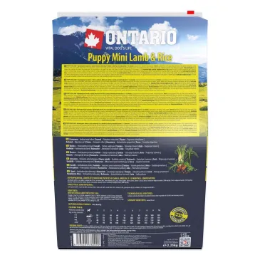Ontario Puppy Mini Lamb & Rice 2,25kg / Dla szczeniąt małych ras z Jagnięciną i ryżem 2,25kg (214-10195)