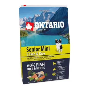 Ontario Senior Mini 7 Fish & Rice 2,25kg / Dla starszych psów małych ras z 7 rybami i ryżem 2,25kg (214-11175)