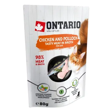 ONTARIO saszetka Kurczak i dorsz w rosole 80g (213-3032)