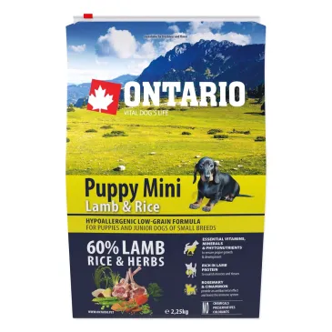 Ontario Puppy Mini Lamb & Rice 2,25kg / Dla szczeniąt małych ras z Jagnięciną i ryżem 2,25kg (214-10195)
