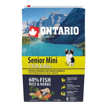 Ontario Senior Mini 7 Fish & Rice 2,25kg / Dla starszych psów małych ras z 7 rybami i ryżem 2,25kg (214-11175)