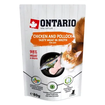 ONTARIO saszetka Kurczak i dorsz w rosole 80g (213-3032)