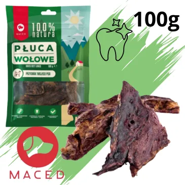 PRZYSMAKI DLA PSA MACED 100 % NATURALNE SMAKOŁYKI GRYZAK PŁUCA WOŁOWE 100 G