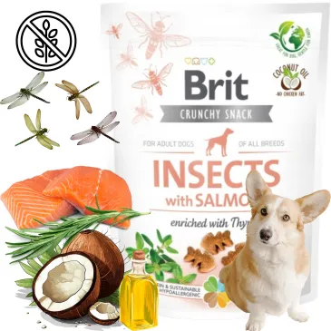 PRZYSMAKI DLA PSA Brit Care Dog Crunchy Cracker owady łosoś tymianek 200g