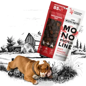 Przysmaki psa Wołowina Wiejska Zagroda Monoproteinowe miękkie smaczki 115g