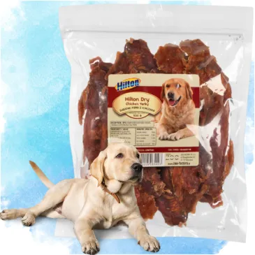 PRZYSMAKI DLA PSA SUSZONE PIERSI Z KURCZAKA 500G HILTON DRY CHICKEN JERKY