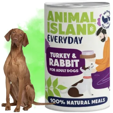 MOKRA KARMA DLA PSA INDYK KRÓLIK 400g ANIMAL ISLAND EVERYDAY BEZZBOŻOWA