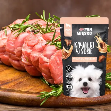 MOKRA KARMA DLA PSA PAN MIĘSKO SASZETKA CIELĘCINA KRÓLIK 150G BEZZBOŻOWA