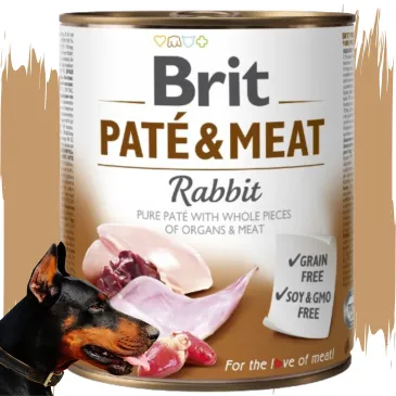 Mokra Karma dla Psa Królik 800g Brit Paté Meat Rabbit bezzbożowa na alergie
