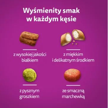 SUCHA KARMA DLA KOTA Whiskas 300g z wołowiną i marchewką bez konserwantów