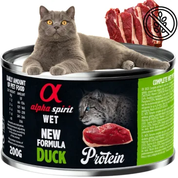 KARMA MOKRA DLA KOTA z kaczką ALPHA SPIRIT PROTEIN DUCK 200G bezzbożowa