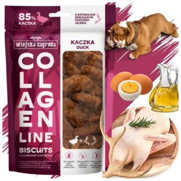 Przysmaki dla psa Kolagenowe ciasteczka Kaczka Wiejska Zagroda 90g bez zbóż