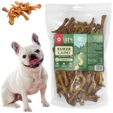 PRZYSMAKI DLA PSA MACED ŁAPKI KURZE 1,5 KG 100% NATURALNY GRYZAK SUSZONY