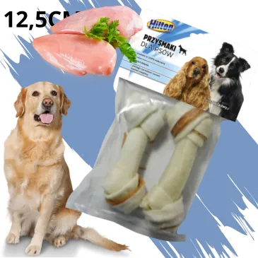 KOŚĆ WIĄZANA BIAŁA 12,5 CM (2SZT) PRZYSMAKI DLA PSA HILTON NATURALNY GRYZAK
