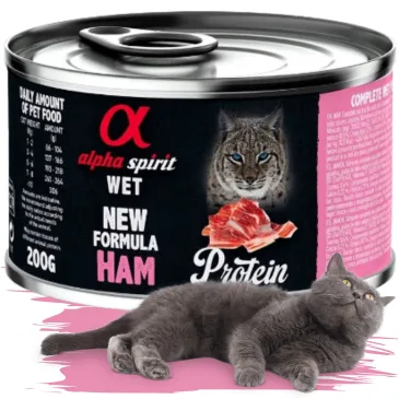 KARMA MOKRA DLA KOTA szynka ALPHA SPIRIT PROTEIN HAM 200G karmy bezzbożowe
