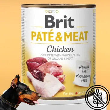 Mokra Karma dla Psa Kurczak 800g BRIT PATE&MEAT CHICKEN 800G bezzbożowa