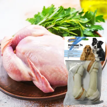 KOŚĆ WIĄZANA BIAŁA 12,5 CM (2SZT) PRZYSMAKI DLA PSA HILTON NATURALNY GRYZAK