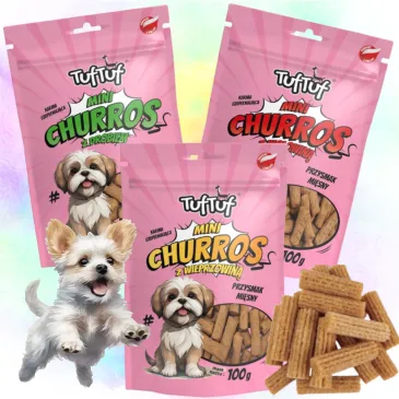 PRZYSMAKI DLA PSA TUF TUF Mini Churros z drobiem TRESERKI dla psów 100g