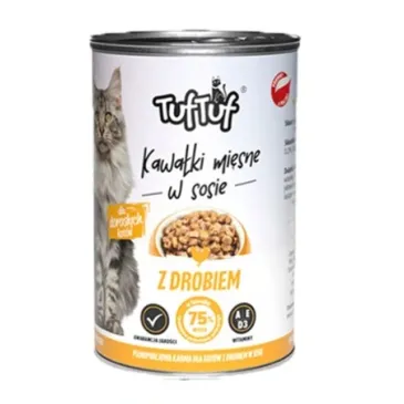 TUF TUF puszka kawałki mięsne z drobiem dla kota 415g